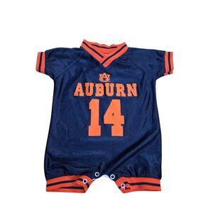 Vintage Auburn Tigers Little King Baby Jersey Romper 12M Mesh Navy Blue 14 USA